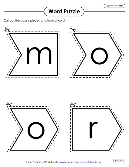 Word Puzzle: Room (Printable PDF Worksheet)