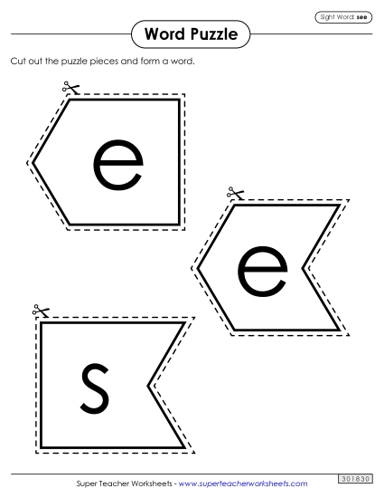 Word Puzzle: See (Printable PDF Worksheet)