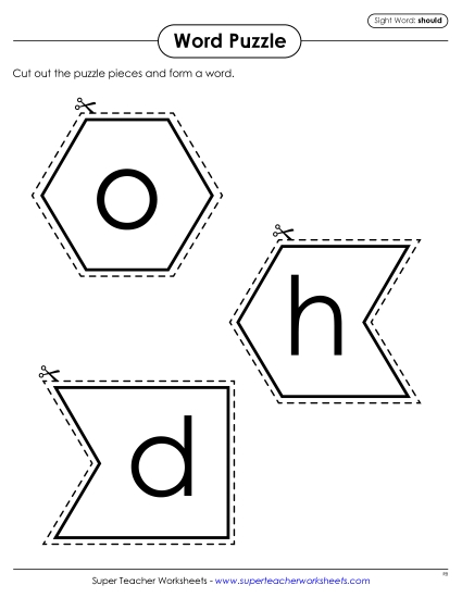 Word Puzzle: Should (Printable PDF Worksheet)