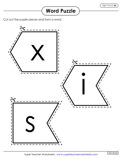 Word Puzzle: Six (Printable PDF Worksheet)