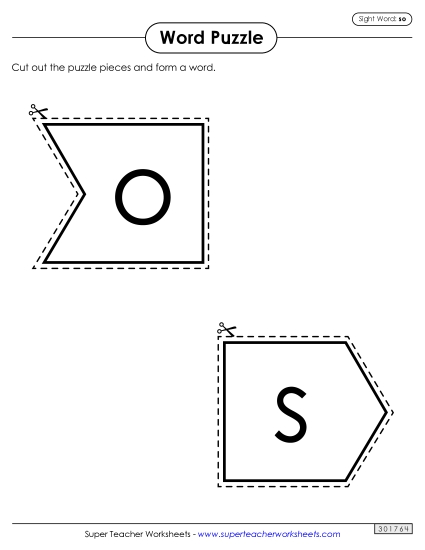 Word Puzzle: So (Printable PDF Worksheet)