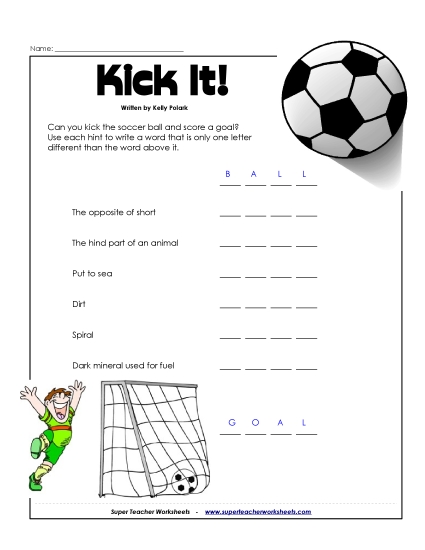 Word Challenges - Word Puzzle - Soccer (Easy) (Printable PDF Worksheet)