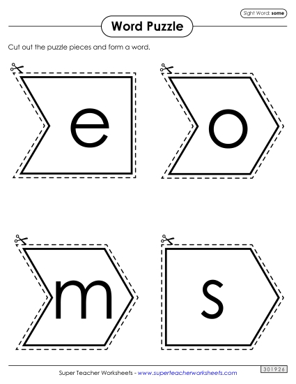 Word Puzzle: Some (Printable PDF Worksheet)