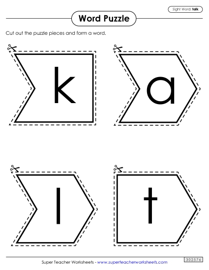 Word Puzzle: Talk (Printable PDF Worksheet)