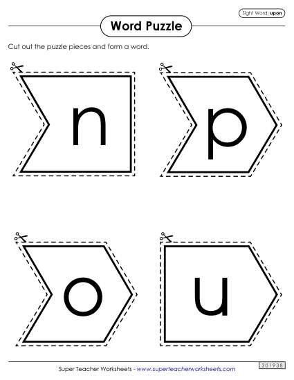 Word Puzzle: Upon (Printable PDF Worksheet)