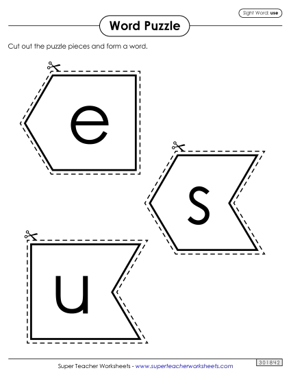 Word Puzzle: Use (Printable PDF Worksheet)