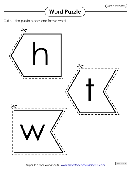 Word Puzzle: Watch (Printable PDF Worksheet)