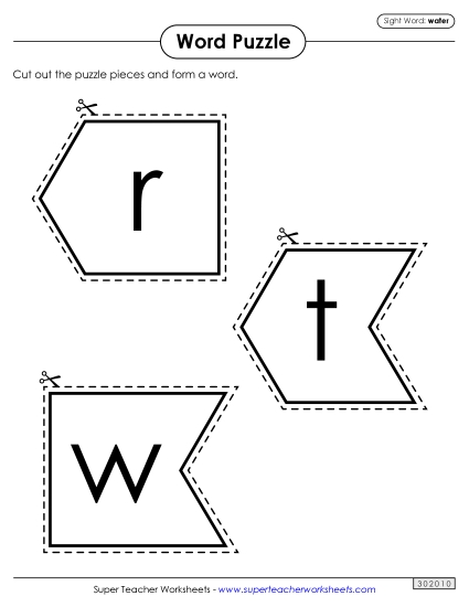 Word Puzzle: Water (Printable PDF Worksheet)