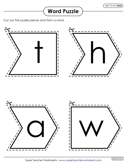 Word Puzzle: What (Printable PDF Worksheet)