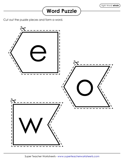 Word Puzzle: Whole (Printable PDF Worksheet)