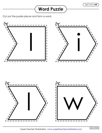 Word Puzzle: Will (Printable PDF Worksheet)