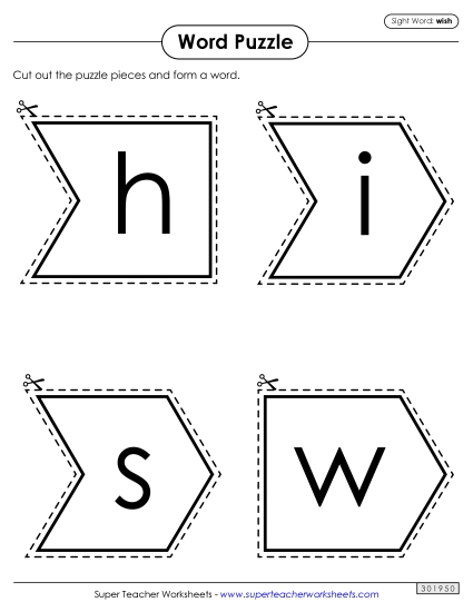 Word Puzzle: Wish (Printable PDF Worksheet)