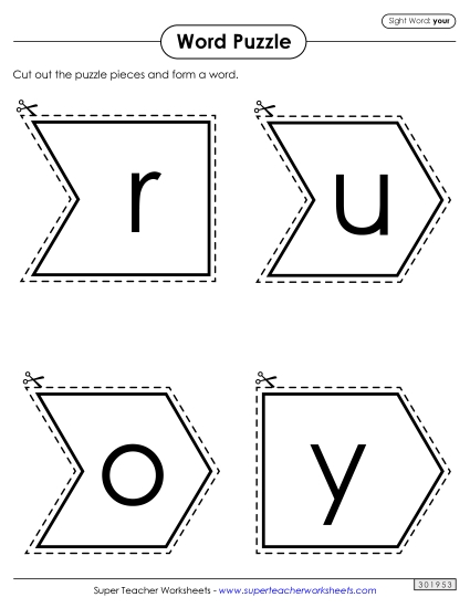 Word Puzzle: Your (Printable PDF Worksheet)