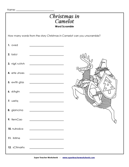 Whole Book  - Word Scramble (Printable PDF Worksheet)