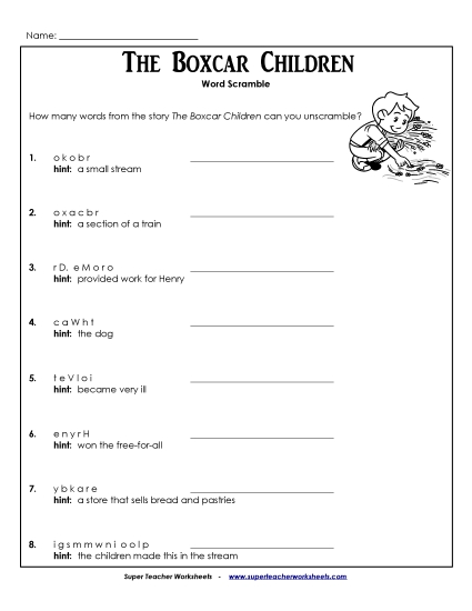Whole Book - Word Scramble (Printable PDF Worksheet)