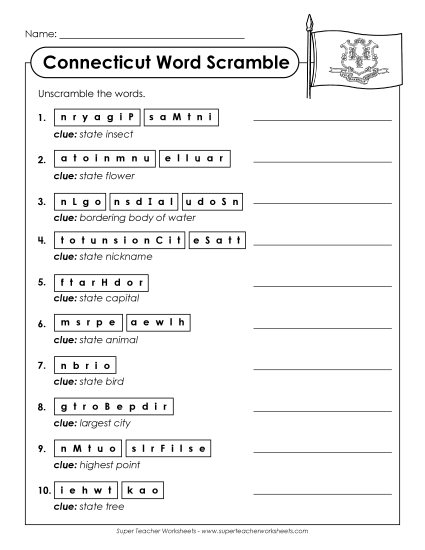 Puzzles - Word Scramble (Printable PDF Worksheet)