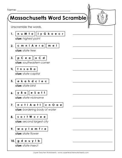 Puzzles - Word Scramble (Printable PDF Worksheet)