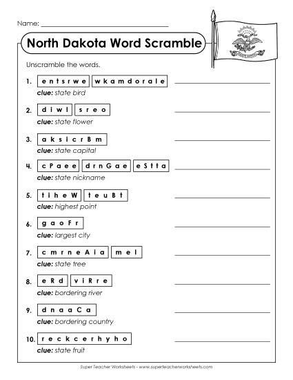 Puzzles - Word Scramble (Printable PDF Worksheet)