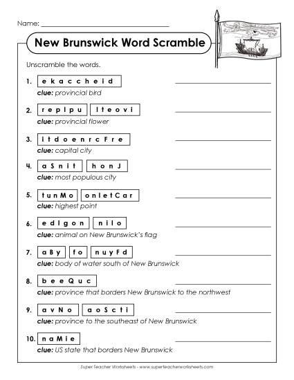 Puzzles - Word Scramble (Printable PDF Worksheet)