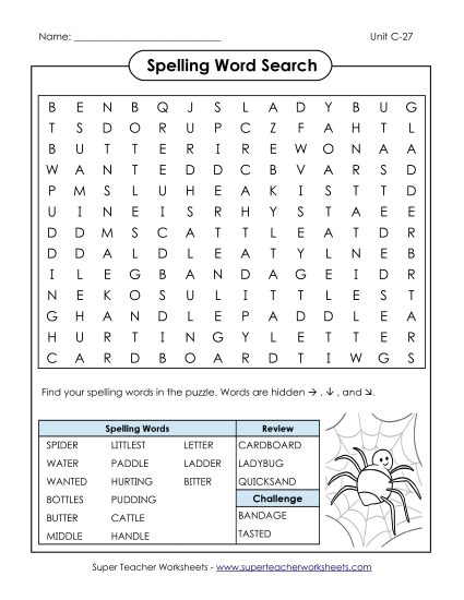 Worksheets - Word Search (C-27) (Printable PDF Worksheet)