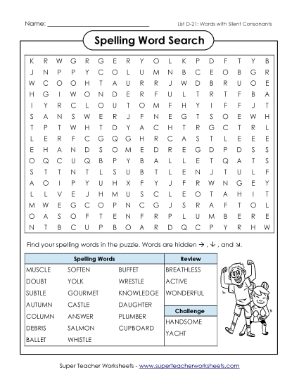 Worksheets - Word Search (D-21) (Printable PDF Worksheet)
