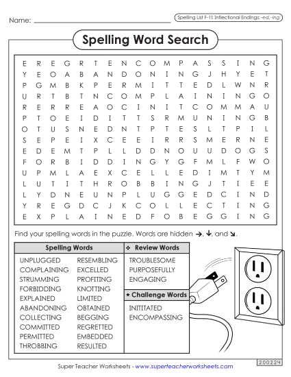 Worksheets and Puzzles - Word Search (F-11) (Printable PDF Worksheet)