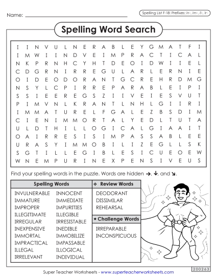 Worksheets and Puzzles - Word Search (F-18) (Printable PDF Worksheet)