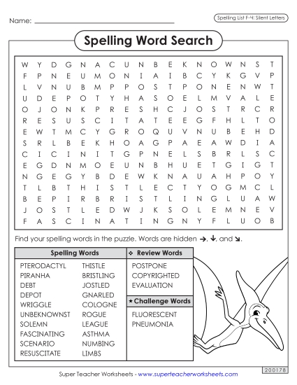 Worksheets and Puzzles - Word Search (F-4) (Printable PDF Worksheet)