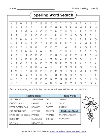 Worksheets and Puzzles - Word Search Puzzle (Printable PDF Worksheet)