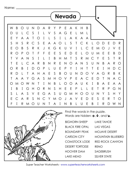 Puzzles - Word Search Puzzle (Printable PDF Worksheet)