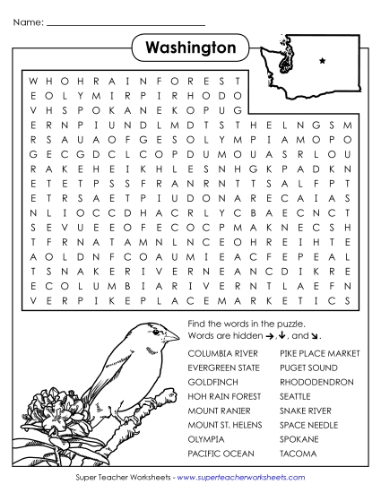 Puzzles - Word Search Puzzle (Printable PDF Worksheet)