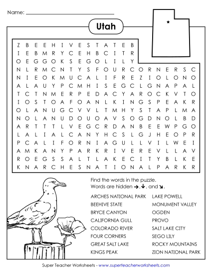 Puzzles - Word Search Puzzle (Printable PDF Worksheet)