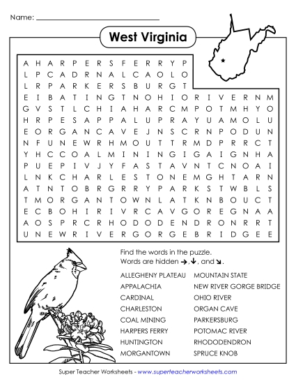 Puzzles - Word Search Puzzle (Printable PDF Worksheet)