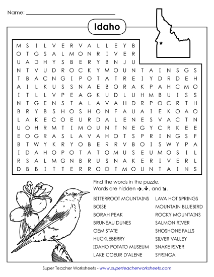 Puzzles - Word Search Puzzle (Printable PDF Worksheet)