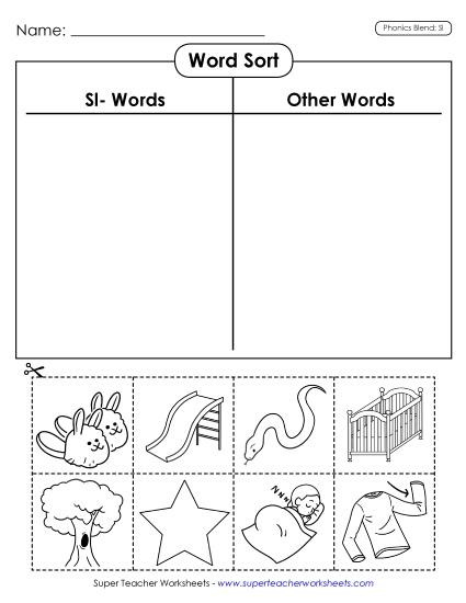 Cut and Glue Activities - Word Sort (Cut and Glue)  (Printable PDF Worksheet)