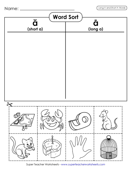 Word Sort (Cut-and-Glue) (Printable PDF Worksheet)