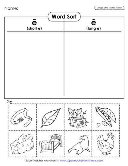 Word Sort (Cut-and-Glue) (Printable PDF Worksheet)