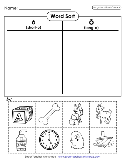 Word Sort (Cut-and-Glue) (Printable PDF Worksheet)