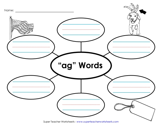 Worksheets - Word Web (-ag) (Printable PDF Worksheet)