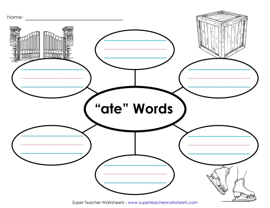 Worksheets - Word Web (-ate) (Printable PDF Worksheet)