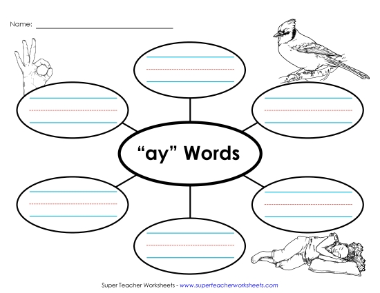 Worksheets - Word Web (-ay) (Printable PDF Worksheet)