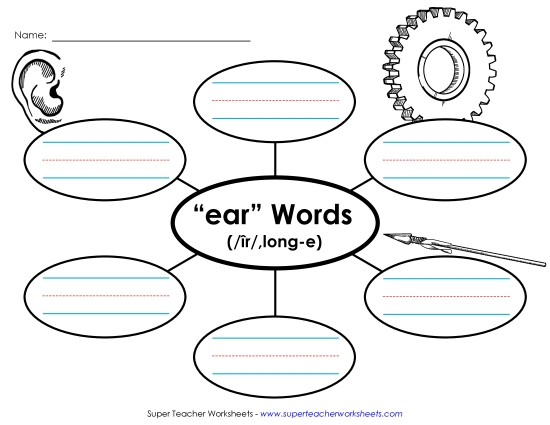 Worksheets - Word Web (-ear) (Printable PDF Worksheet)