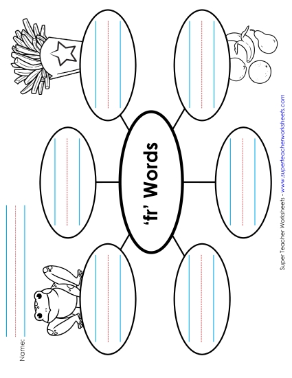 Worksheets - Word Web (Fr- Words) (Printable PDF Worksheet)