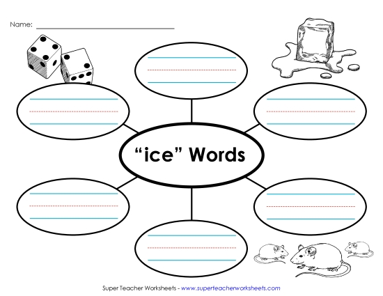 Worksheets - Word Web (-ice) (Printable PDF Worksheet)