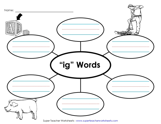 Worksheets - Word Web (-ig) (Printable PDF Worksheet)