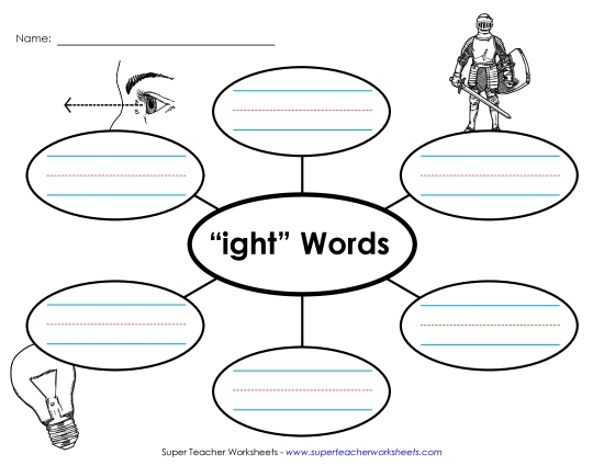Worksheets - Word Web (-ight) (Printable PDF Worksheet)
