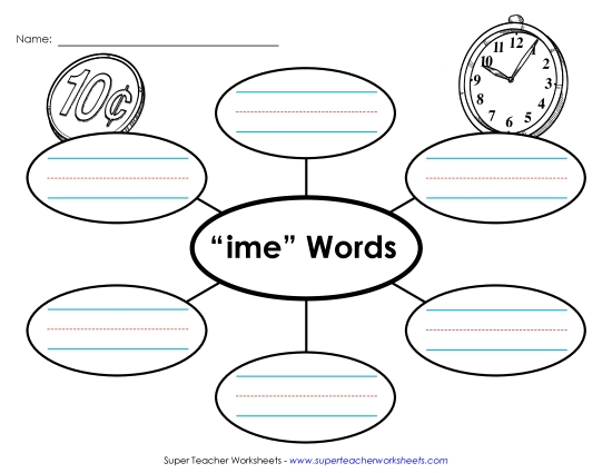 Worksheets - Word Web (-ime) (Printable PDF Worksheet)