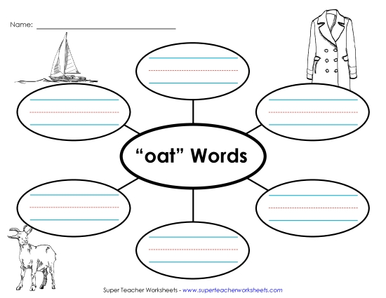 Worksheets - Word Web (-oat) (Printable PDF Worksheet)