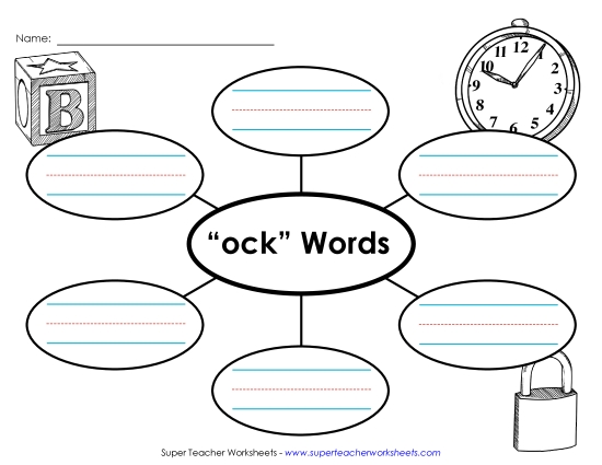 Worksheets - Word Web (-ock) (Printable PDF Worksheet)
