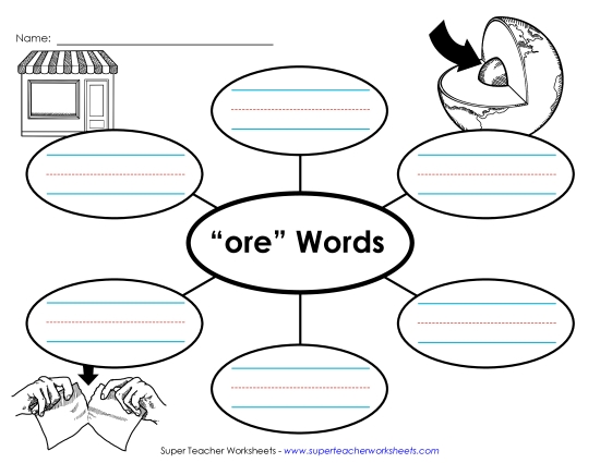 Worksheets - Word Web (-ore) (Printable PDF Worksheet)